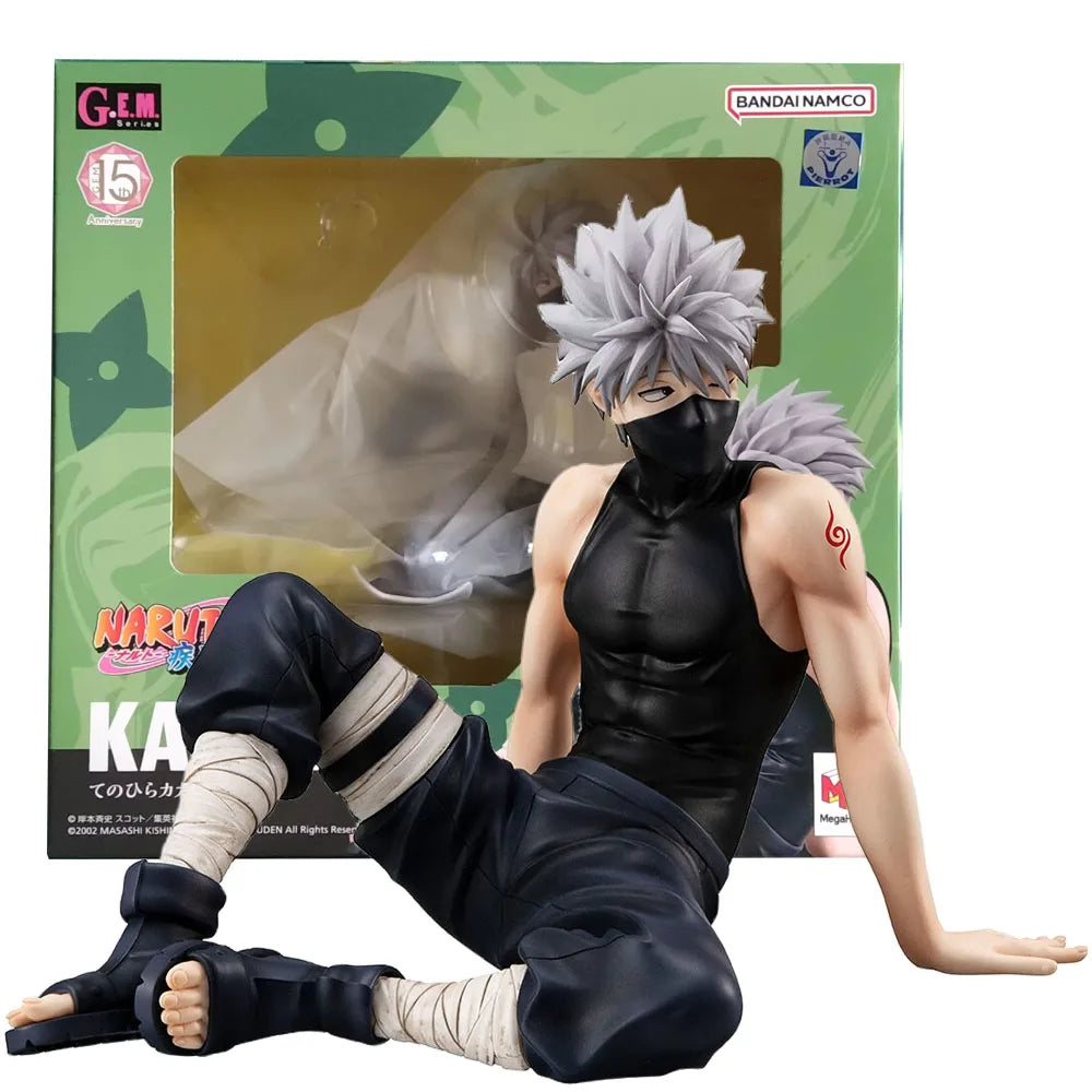 9cm Anime Naruto Shippuuden Hatake Kakashi Figure Sitting Posture Stars PVC Collection Model Ornaments Toys Birthday Gifts