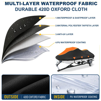 UXCELL Waterproof Oxford for Jet Ski Cover Waterproof for Sea-doo Spark 2up/Trixx 2up