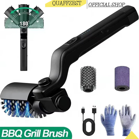 Electric BBQ Cleaner Brush Wireless Stainless Steel Rotary Grill Brush for Outdoor Grill Steam BBQ Cleaning Brush Accessoires
