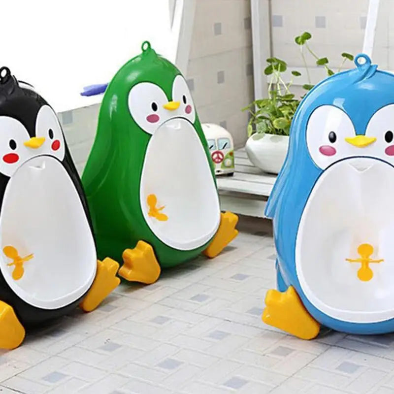 Potty Training Urinal Standing Urinal for Toddler Boys Wall Mounted Penguin-Shaped Toilet Training Pee Stand for Boys Nursery
