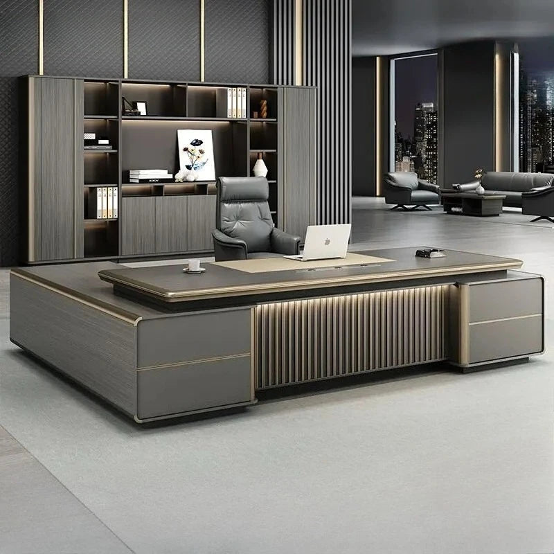 Modern High-end Desk Boss Tables Light Luxury Office Desks And Workstations Simple Manager Large Class Desk President Table