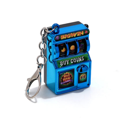 Mini Gambling Slot Machine Key Chains Creative Arcade Pocket Fruit Lucky Jackpot Gadget Antistress Toy Funny Games Keychain Ring