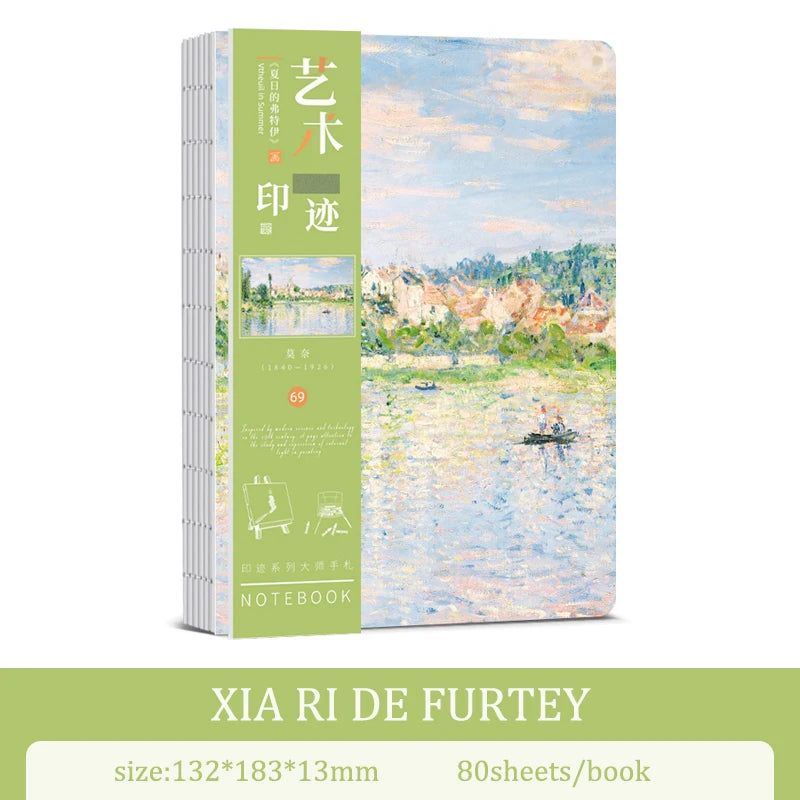 A5 Notebook Ukiyoe & Famous Painting Series Cover,80sheets/Book Writing Diary Recording Life Office Study Note Supplies CS-058