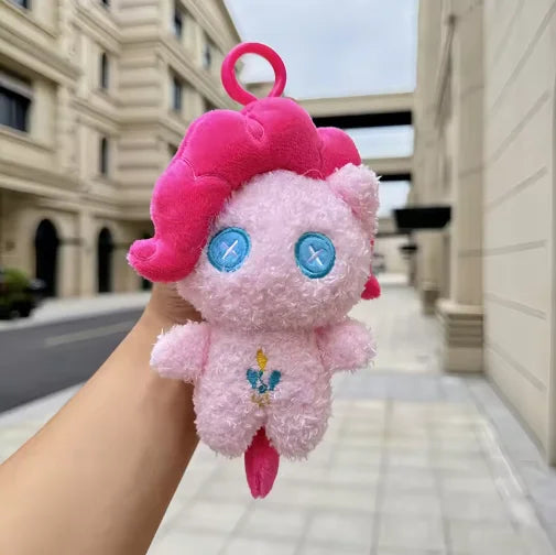 Kawaii My Little Pony Plush Backpack Pendant Keychain Twilight Sparkle Fluttershy Pinkie Pie Cute Bag Decoration Toy Gift