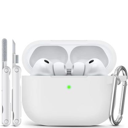 for AirPods Pro 3 Case with Cleaning Kit Soft Silicone Protective Cover for Apple AirPods Pro 3rd Generation Cases with Keychain
