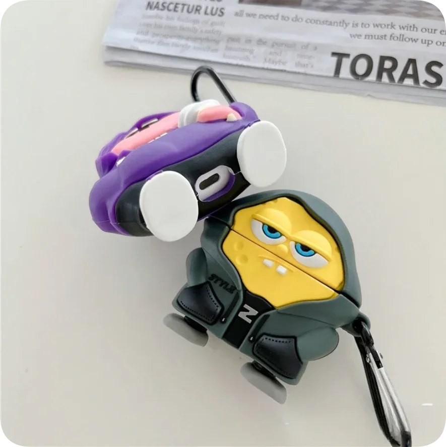 For Airpods Pro 3 Case 2025,3D SpongeBob Patrick Star Silicone Earphone Cover For Airpods pro 2/Airpods 1 2 3 4 Case Cover Funda