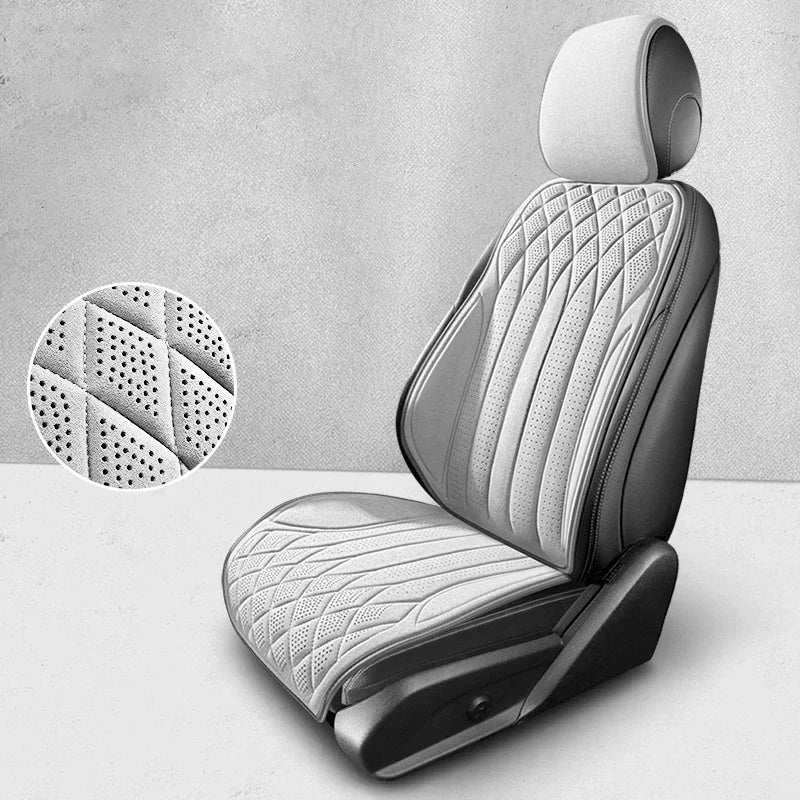 Car Suede Seat Protection Universal Car Seat Cover All Season Breathable Perforated Suede SUV Sedan Seat Cover Latex Cushion