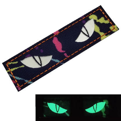 Cat Eyes Glow In Dark Patches Infrared IR Reflective Rubber Appliqued For Hats Helmet Uniform Backpack