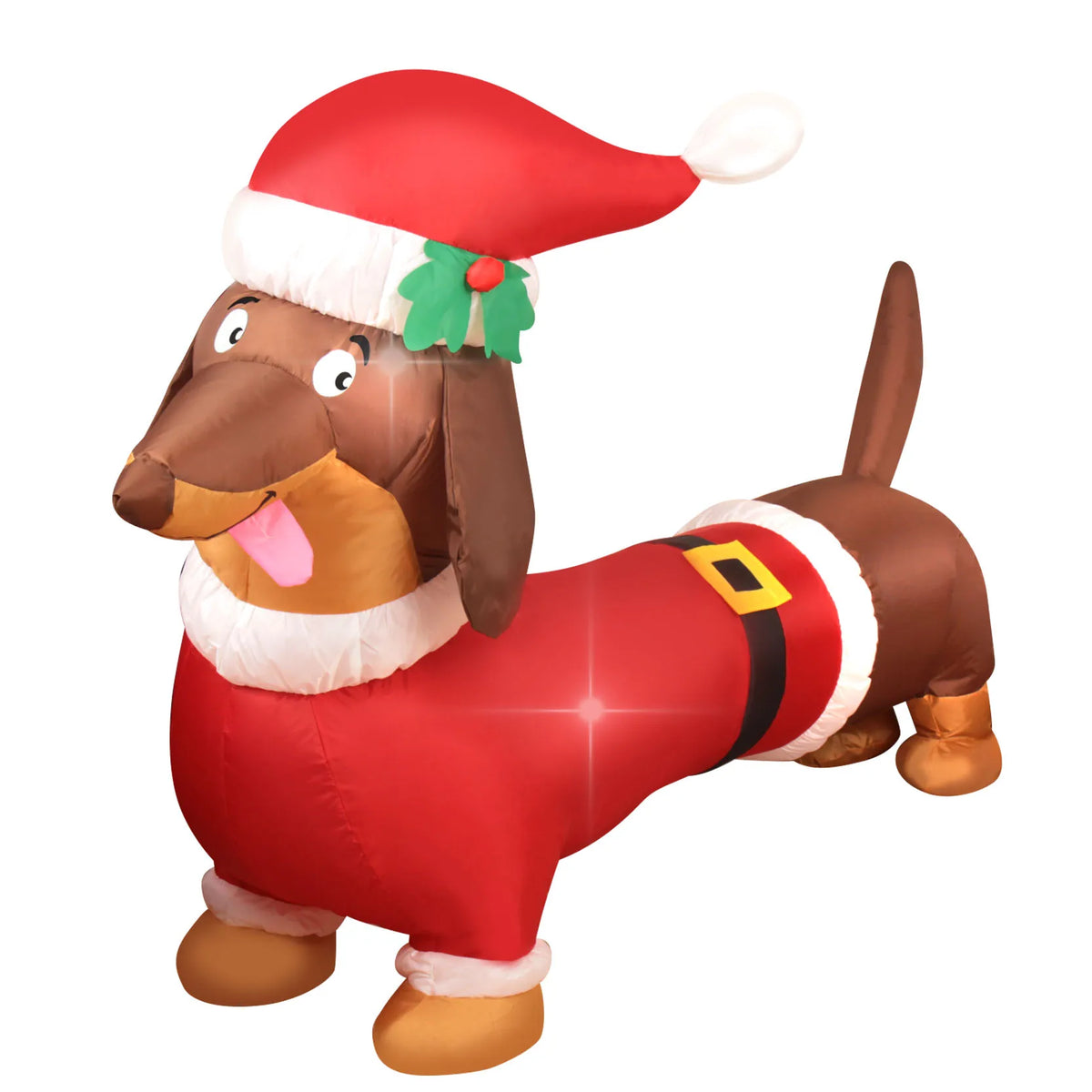 5FT Christmas Inflatable Dachshund Dog LED Lighted Blow Up Outdoor Yard Lawn Decoration for Home Garden Winter Holiday Party