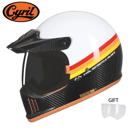 Full Face Motorcycle Helmet Lightweight Carbon Fiber Helmet Racing for Men Women DOT Ece-R22/05 Approved CYRIL FF380