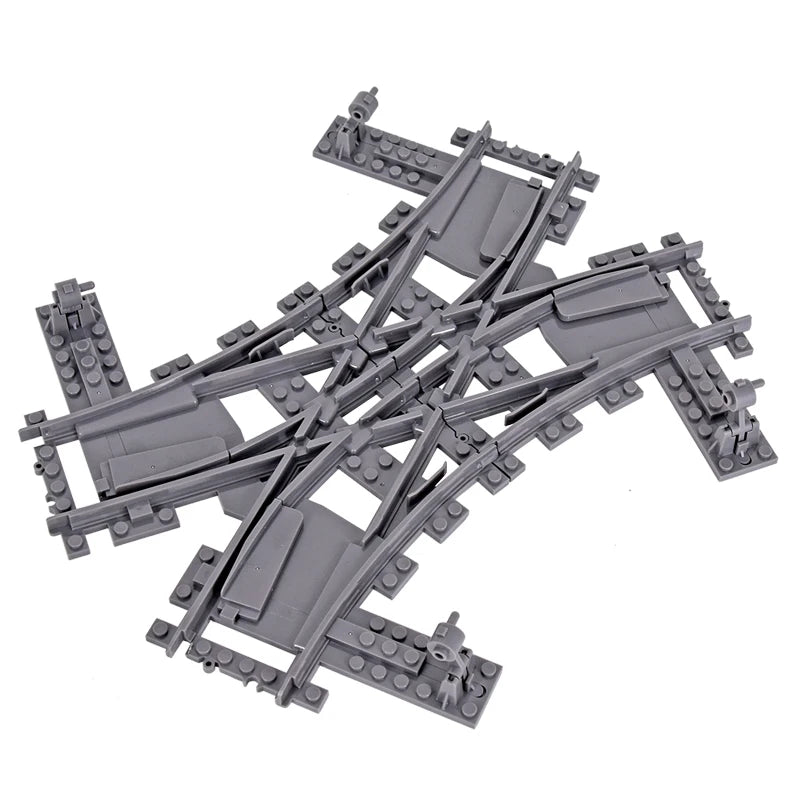 MOC City Bricks Train Flexible Construction Parts Railway Curve Track Building Blocks Model Accessories Compatible with 53401