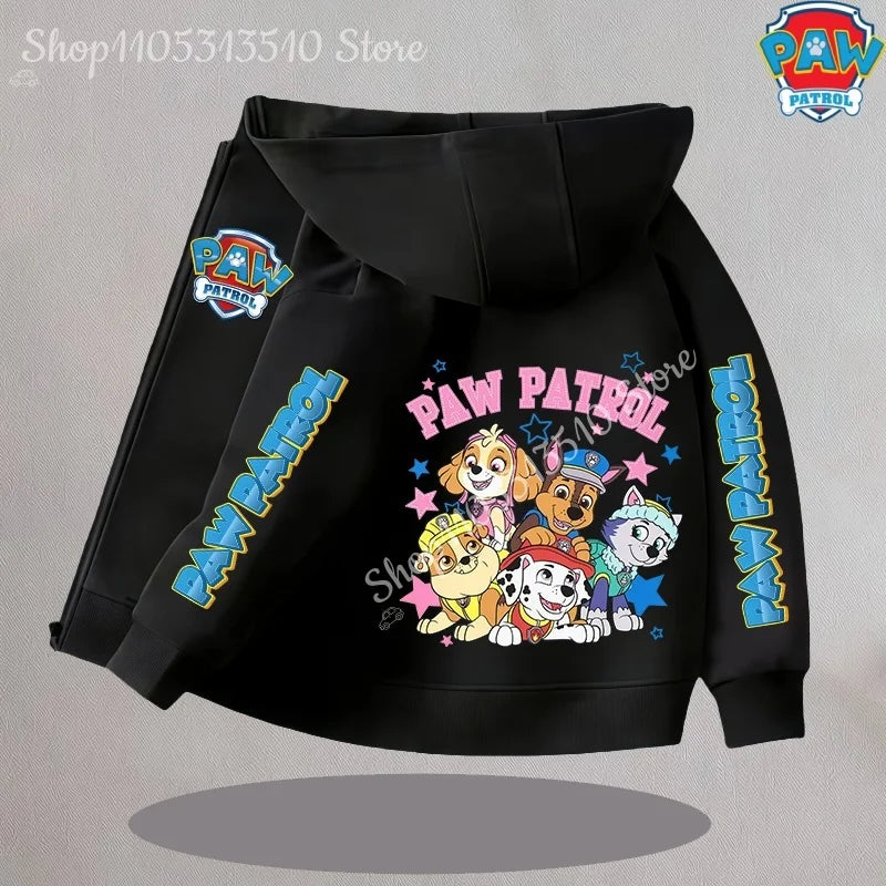 Paw Patrol Kids Thin Hooded Coats Anime Chase Zipper Sweatshirts Outwear Fashion Spring Fall Hoodies Sportwear Children Clothes