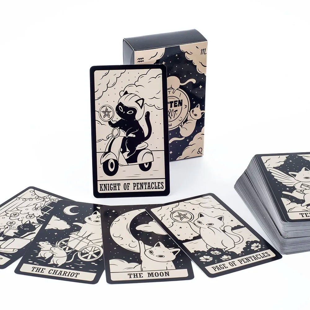 78 Card Deck Kitten Tarot Oracle Card Fate Divination Leisure Entertainment Family gatherings Tarot Card Game