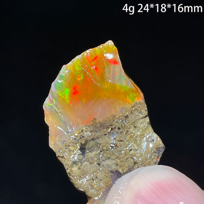 Natural Rare Colorful Ethiopia Opal (Need In Water) Gem Mineral Healing Quartz Crystals Gemstone Shooting Under Lighting