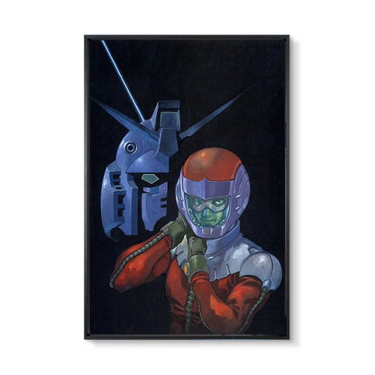 Gundam UC 0079 Frameless Canvas Print  Amuro RX-78 Poster Merchandise - Decorative Wall Art for Bedroom and Headboard