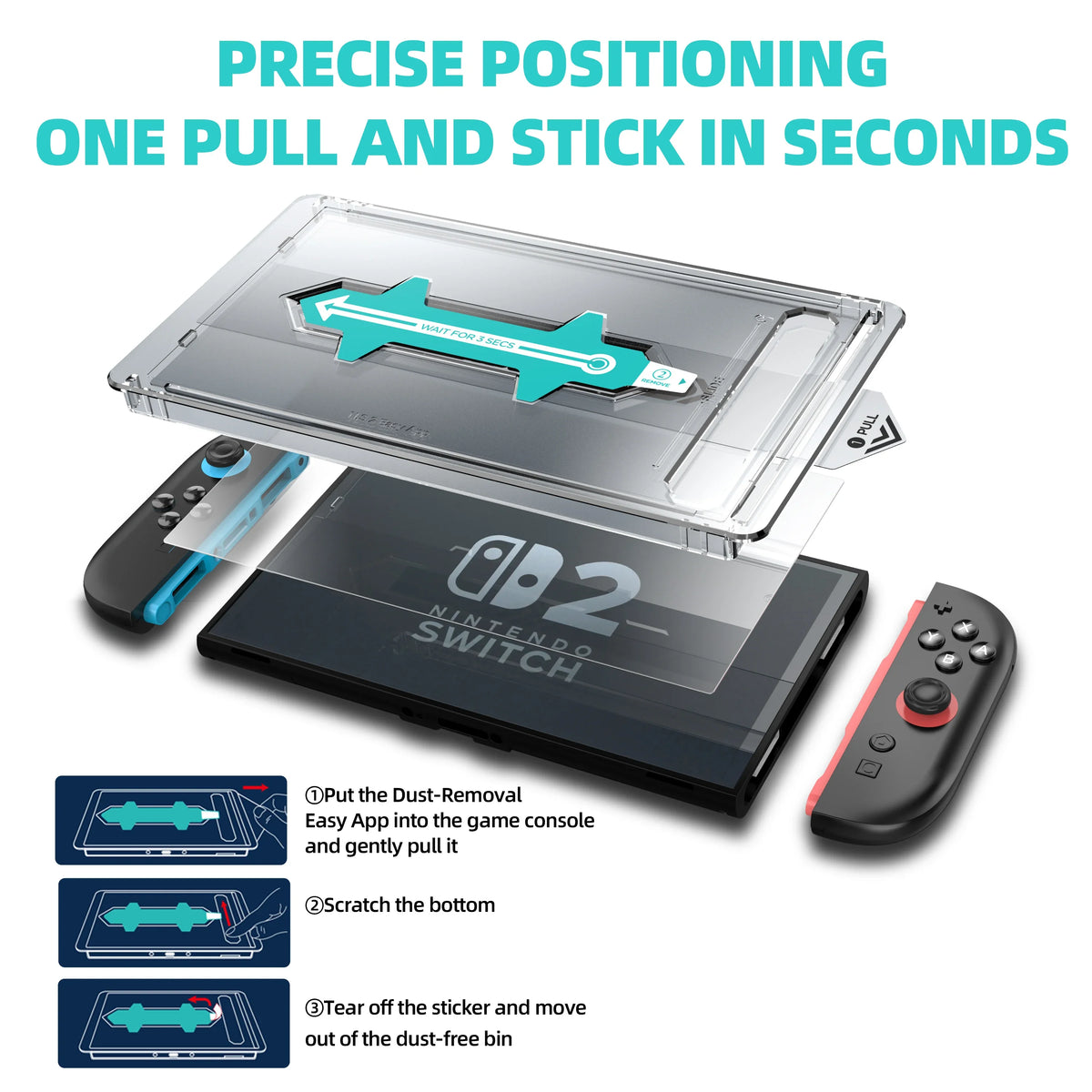 Auto-Alignment Screen Protector for Nintendo Switch 2 OLED Accessories, HD Clear Tempered Glass for Switch2, Bubble Free