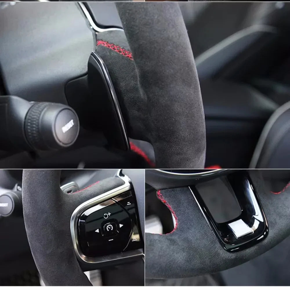 Hand Stitched Steering Wheel Cover Suede M Sport M3 E90 E91 E92 E87 E81 E82 E88 X1 E84 Car Steering Wrap Braid Cover For BMW E93