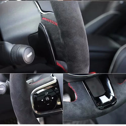 Hand Stitched Steering Wheel Cover Suede M Sport M3 E90 E91 E92 E87 E81 E82 E88 X1 E84 Car Steering Wrap Braid Cover For BMW E93