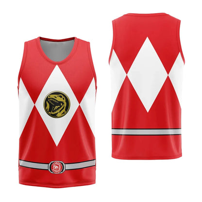 Bandai Periphery Power Rangers Gym Tank Top Anime Cosplay Costume Adult Kids Athleisure Vest Summer Quick-dry Soft Lightweight