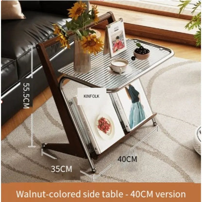 Solid Wood Side Table Mini Coffee Table Creative Corner Sofa Bedside Table for Home Bedroom