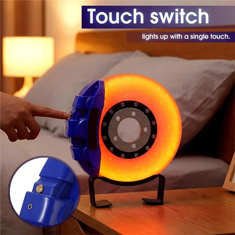 DIY Brake Disc LED Atmosphere Charging Desktop Wall-mounted Night Light Ornament