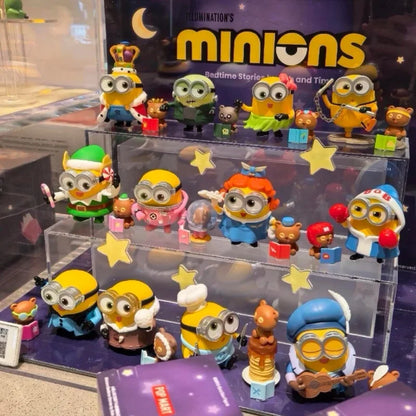 POP MART Original Minions Bedtime Stories By Bob And Tim Series Blind Box Anime Figure Mystery Box Desktop Toy Surprise Gift