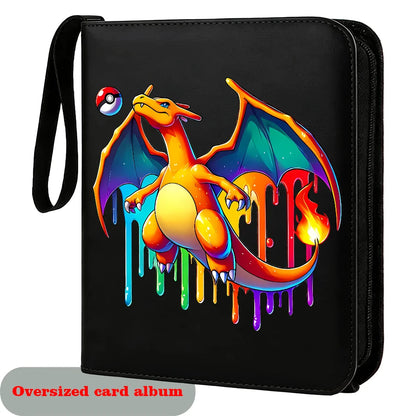 XXL Big Shiny Cards Pack Folder Oversized Jumbo Letters Binder French Charizard Zipper Album Storage Giant Card Sleeves