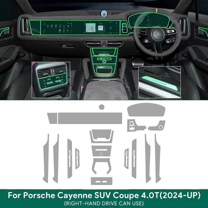TPU Protective Film For Porsche Cayenne 2024 SUV Coupe 3.0T 4.0T Car Interior Center Console Transparent Anti-scratch Repair