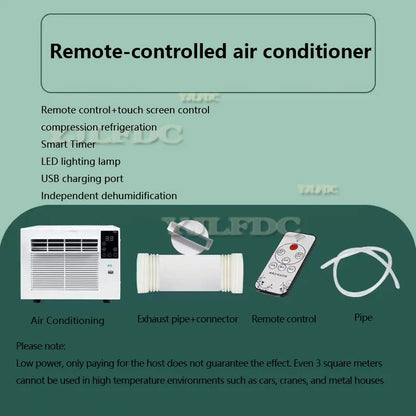Car 110-220V Portable Air Conditioner Energy Saving 280W Mini Mobile AC with Remote Control for Home Dorm Office Camping Caravan