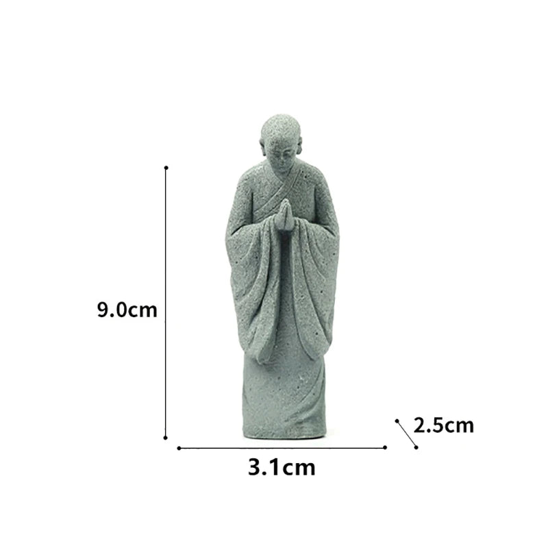 〔White〕Wishing Monk Buddhist Micro Landscape Stone Fish Tank Moss Landscaping Zen Oriental Aesthetics Garden Ornaments