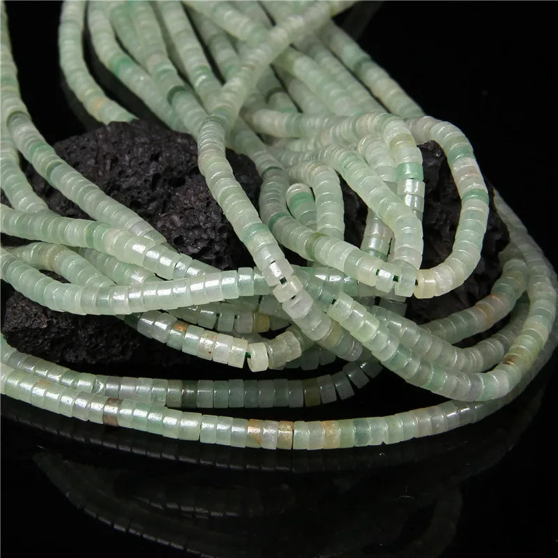New Fashion Flat Disc Round Stone Bead 4x2MM Quartzs Imperial Agat Jaspers Loose Spacer Heishi Beads Jewelry Diy Accessories