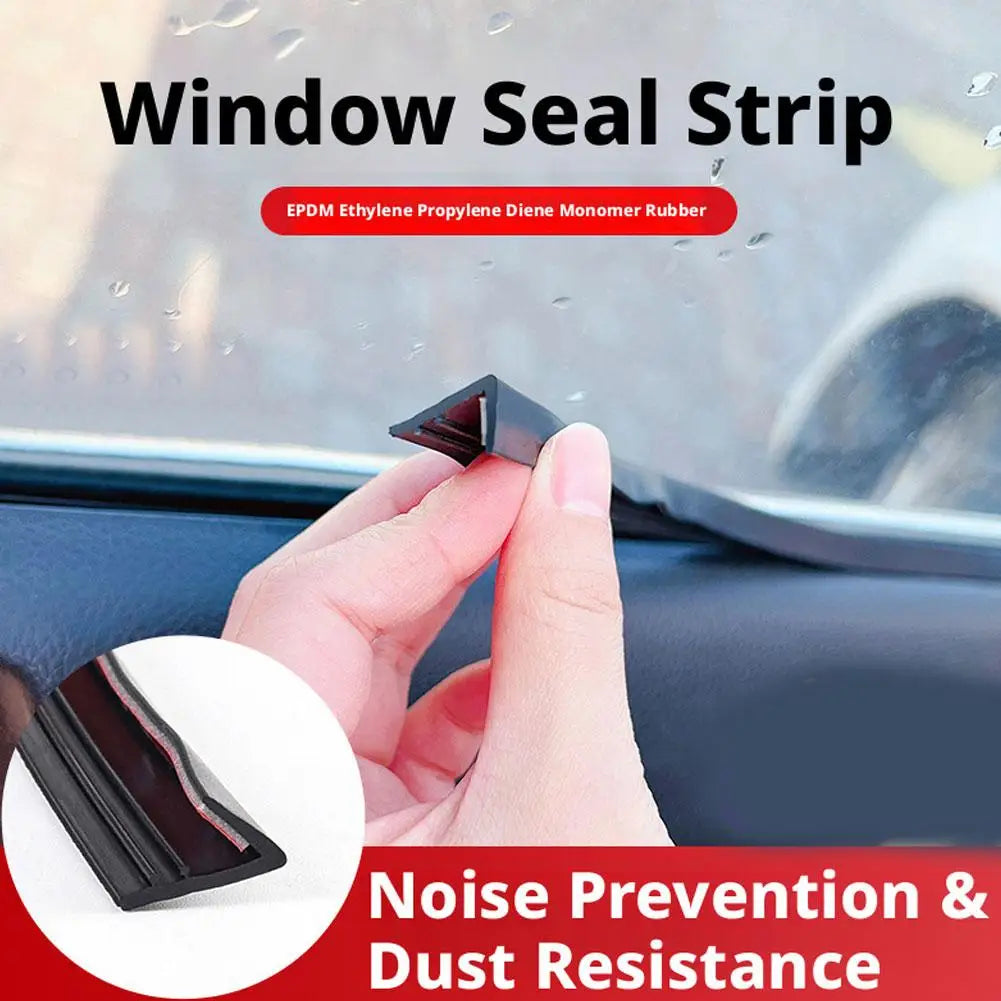 Car Window Sealing Strip with Adhesive Backing Width Noise Water Proof Detachable Edge Door Frame Weatherproofing Universal Fit