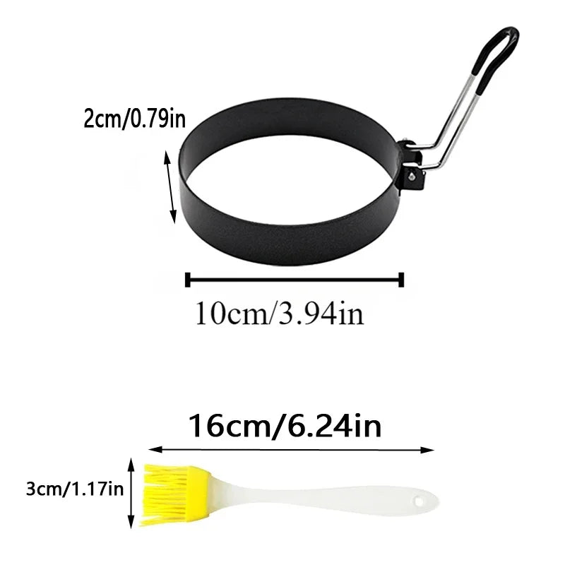 Egg Ring Mold Stainless Steel Non-Stick Pan with Heat Resistant Handle for Frying Hamburgers Easy To Clean Kitchen Cooking Tools