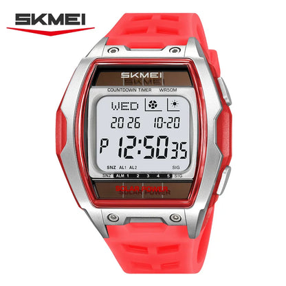 SKMEI 2750 Fashion Men Electronic Watch Solar Power Large Screen Luminous Calendar Multifunctional Outdoor Sport Watches for Man
