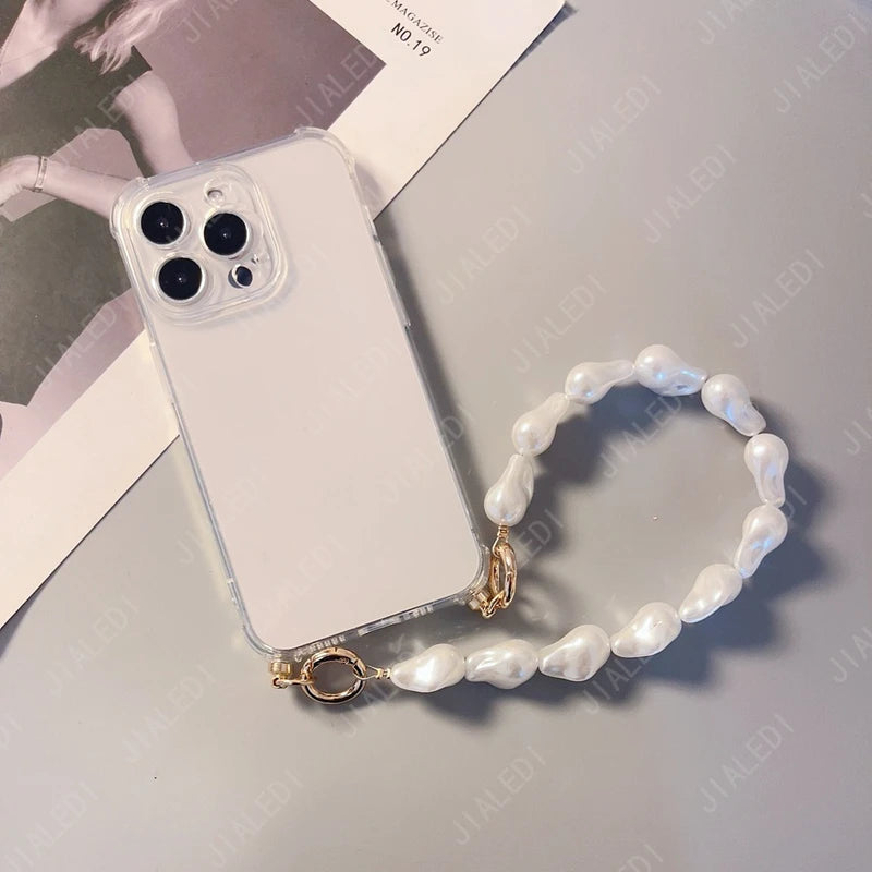 Pearl Bracelet Chain Phone case For iPhone 17 Air 16 Plus 14 13 12 11 15 Pro Max Shockproof Protection Cover