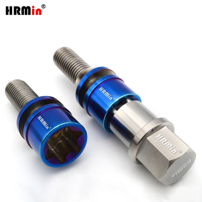 HRmin Gr5 Titanium Wheel Bolt M12/M14x1.25/1.5x28mm-45mm for European Cars Torx Socket Free Cone Washer