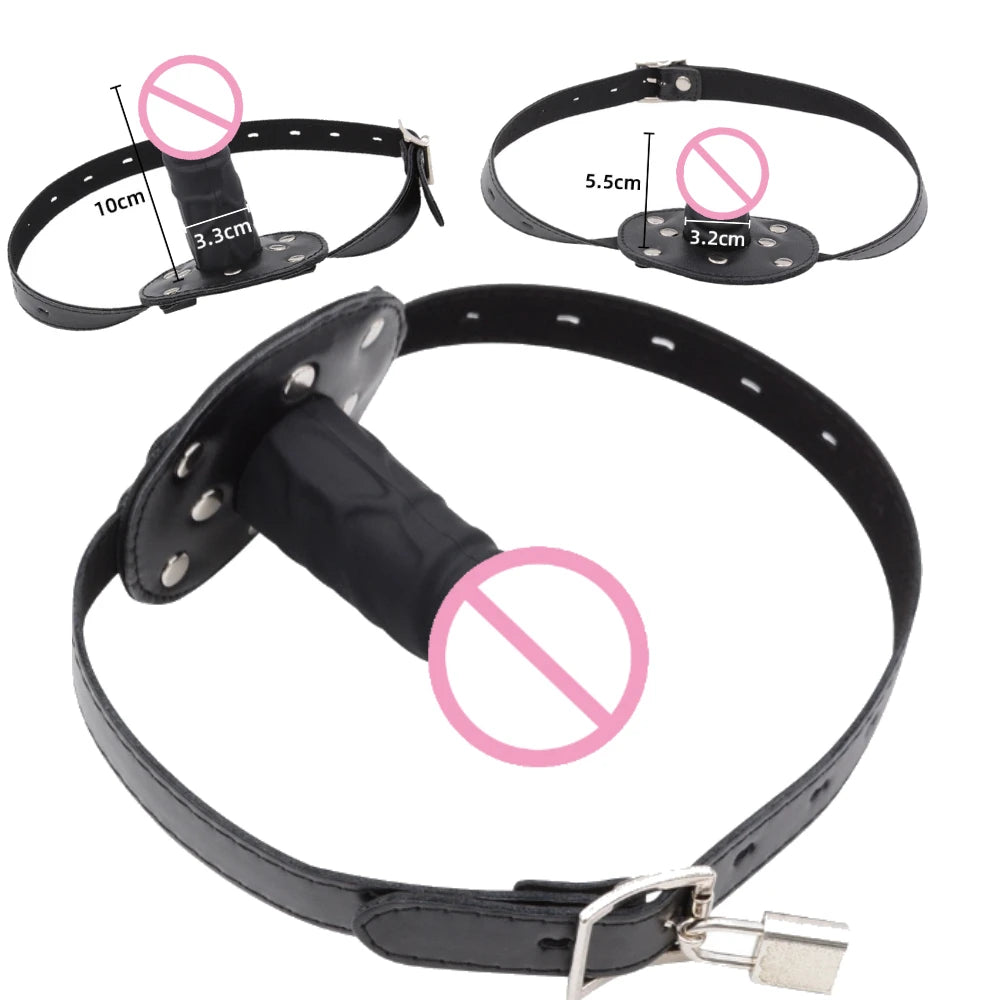Bdsm Mouth Plug Dildo Gag Sex Toys Open Mouth BDSM Bondage Silicone Penis Adults Woman Couples SM Games juguetes sexuales 18+