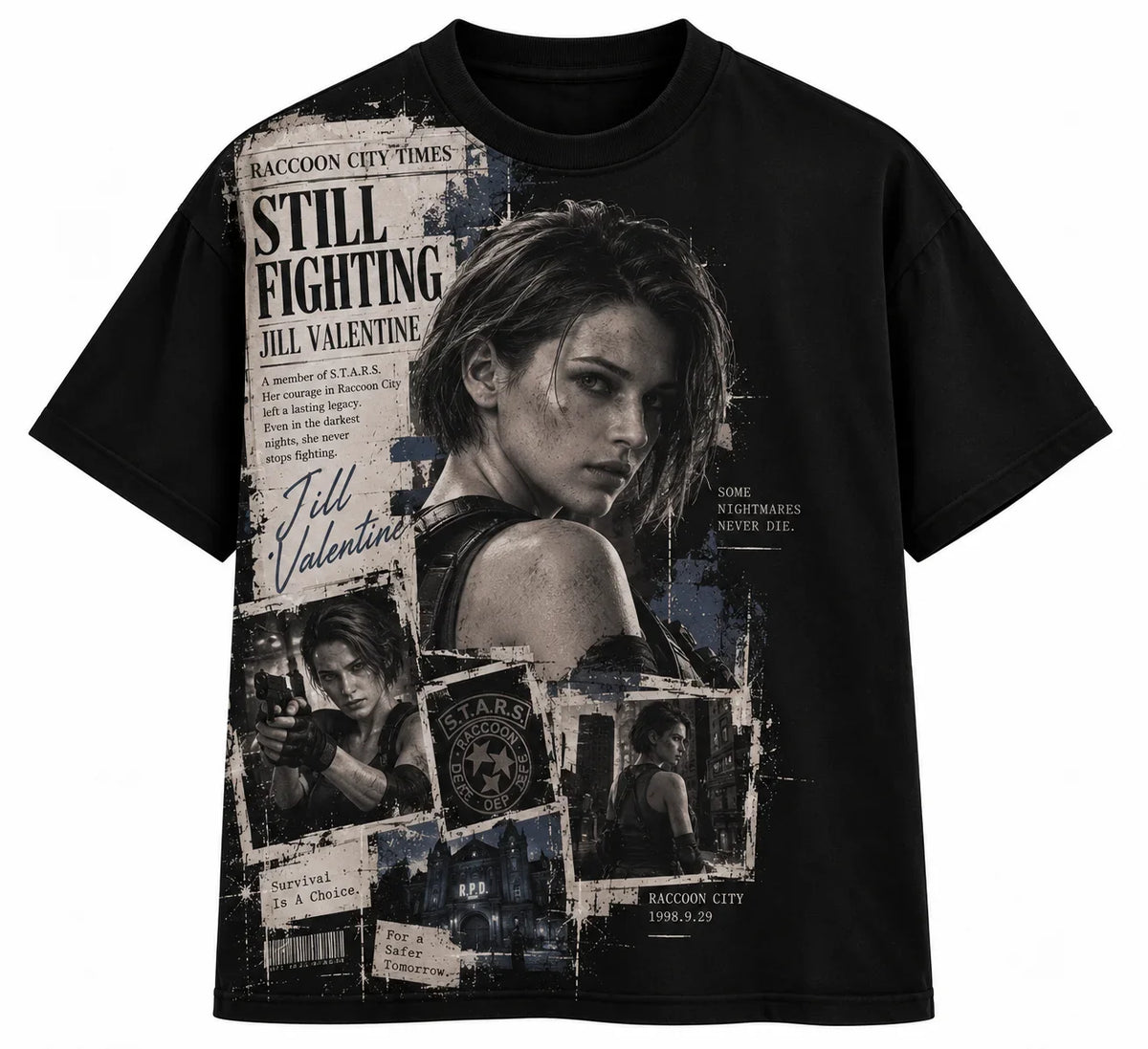 Ada Wong Graphic T‑Shirt, Resident Evil Y2K Streetwear Tee, Vintage Game Character Print Casual Loose Unisex Short Sleeve Top