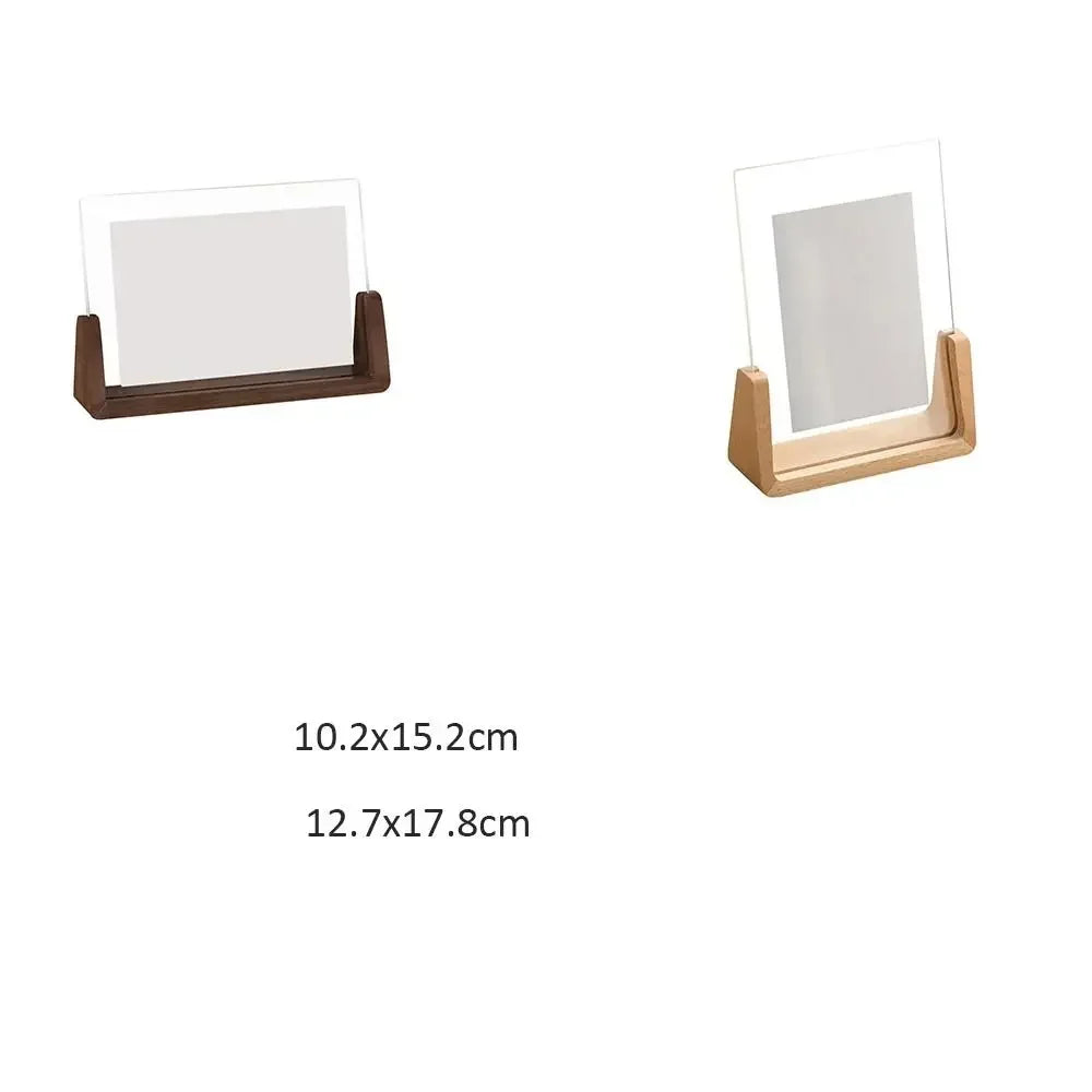 1PC Walnut/Beech Creative Photo Frame Acrylic U Shape Transparent Frame Desktop Wood Wedding Pictures Frame Office Decor