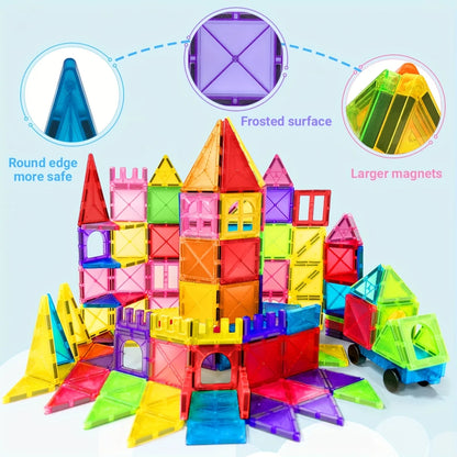 Magnetic building block toys, magnetic blocks, medium size stacked building and puzzle toys, creative and lively magnetic toys
