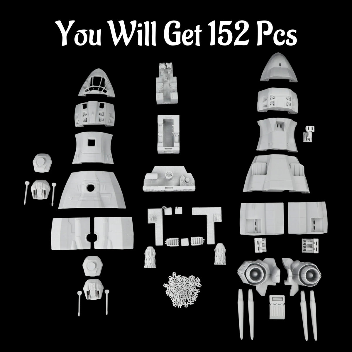 Sci-Fi Scout Ship Miniature – RPG Terrain Accessory for Space Exploration & Tabletop Roleplay, Collectible Gift for Gamers