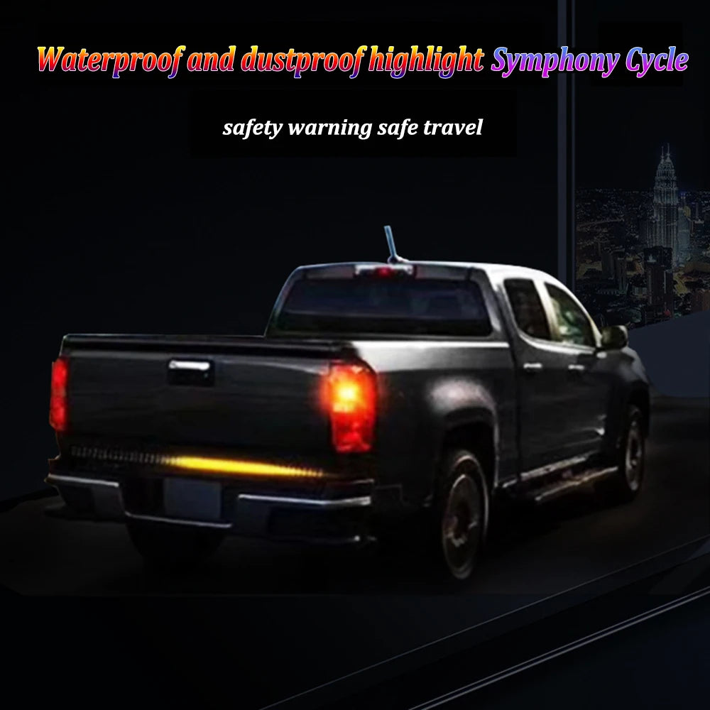 Dynamic Colorful 12V 24V RGB Pickup Turn Signal Rear Light Truck Container Cargo Jeep RV SUV Brake Light Strip LED Tail Light