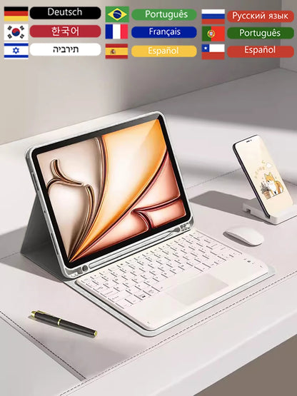 Keyboard Wireless Mouse Magic For iPad Pro 13 11 Case M5 M4 2026 M3 Air 13 11 5 4 10.2 9 8 7 Generation Case Bluetooth Keyboard
