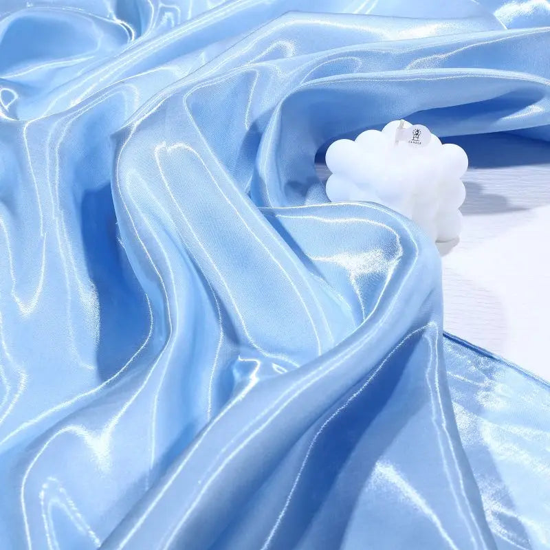 Liquid Water Light Reflective Fabric Per Meter for Clothes Wedding Dresses DIY Sewing Fashion Plain Silky Smooth Cloth Pink Blue