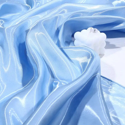 Liquid Water Light Reflective Fabric Per Meter for Clothes Wedding Dresses DIY Sewing Fashion Plain Silky Smooth Cloth Pink Blue