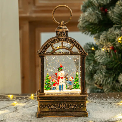 LED Light Portable Handheld Snowflake Decor Festive Desktop Ornament for Holidays Perfect Gift Idea Christmas Snow Globe