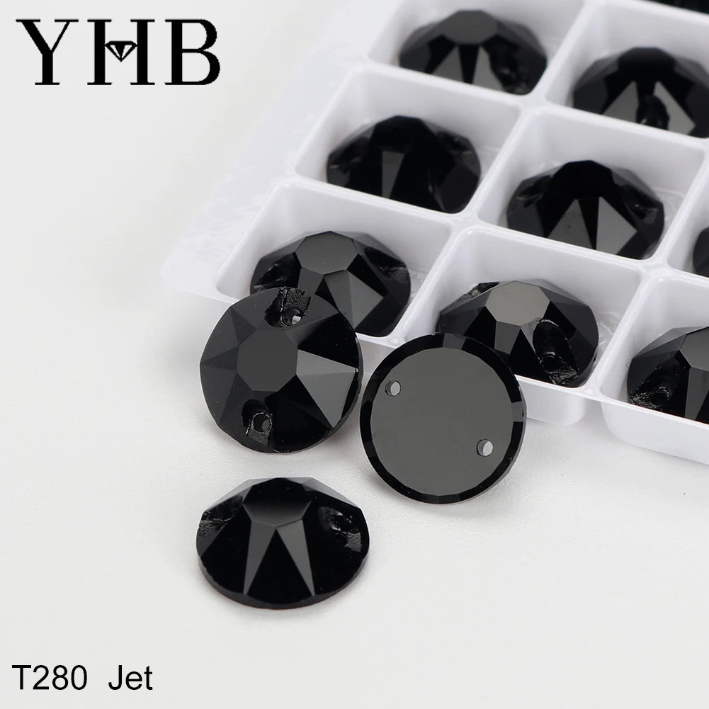 YHB Top Quality XIRIUS Glass Crystal AB Moonlight Sewing Stones Flatback Sew on Rhinestones For Garment Clothes Bags