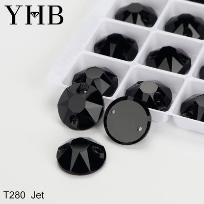 YHB Top Quality XIRIUS Glass Crystal AB Moonlight Sewing Stones Flatback Sew on Rhinestones For Garment Clothes Bags