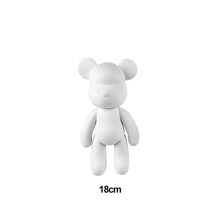 28cm Bear Statue Paint Block Bear Decor Desktop Ornaments Living Room Bear Floor Sculpture Home Decoration Kids Birthday Gifts