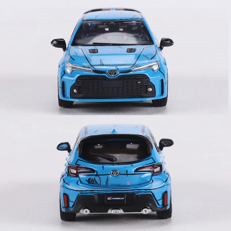 GCD 1:64 GR Corolla Blue Comic Version Alloy Model Car